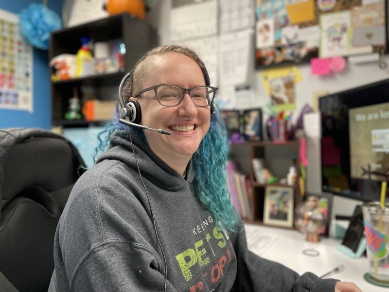 call center supervisor wearing headset