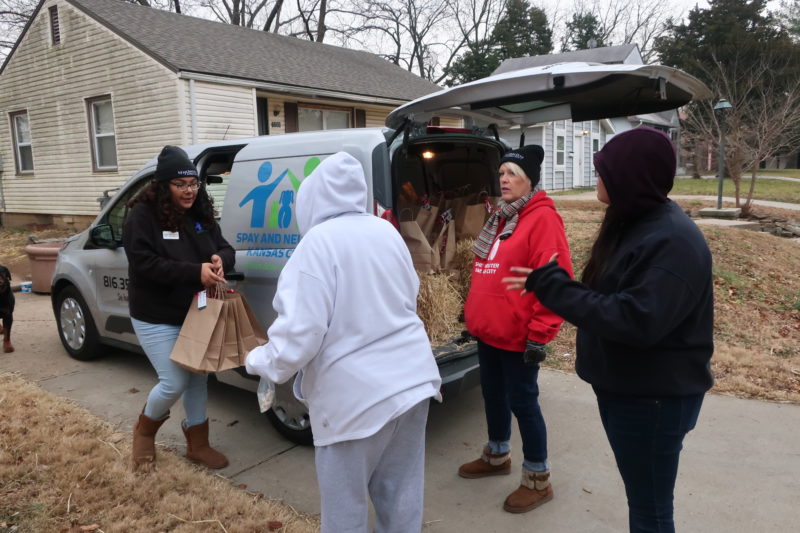 Gift bags during the holidays provides a little something extra for families who need it. 