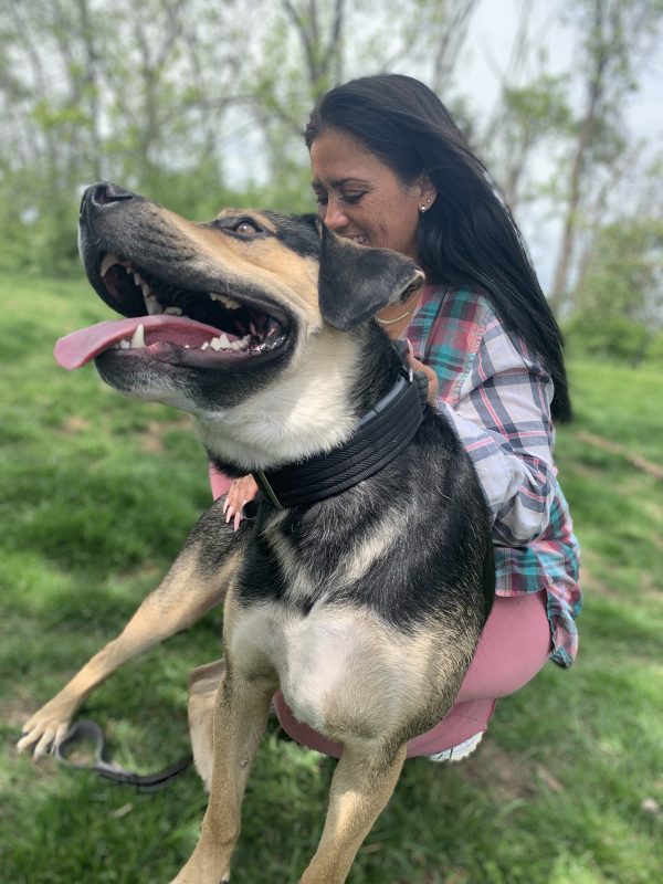 A dog and his best friend. A human who cares. 